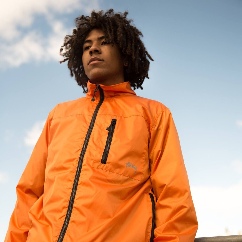 Stussy Orange Micro Rip Jacket, Size M